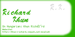 richard khun business card